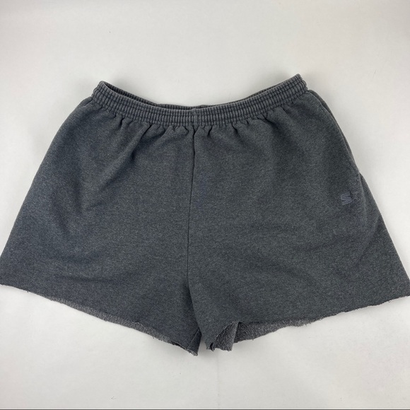 Starter Athletic Shorts Mens XL Gray Cut Off Sweatpants - Picture 1 of 8